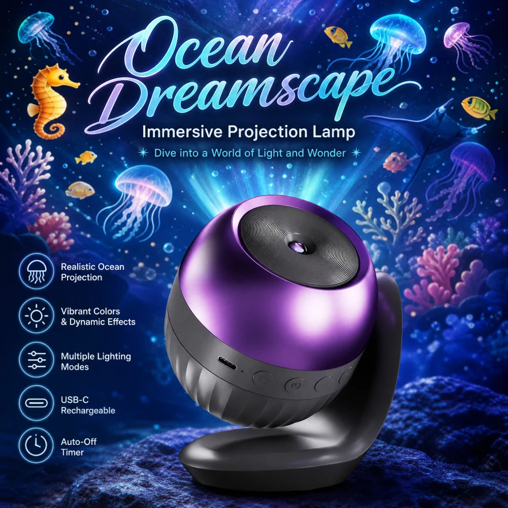 HD Ocean Galaxy Projector USB 5V Removable LED Light for Bedroom Living Room Home Theater - Ambience Lighting Christmas Gift