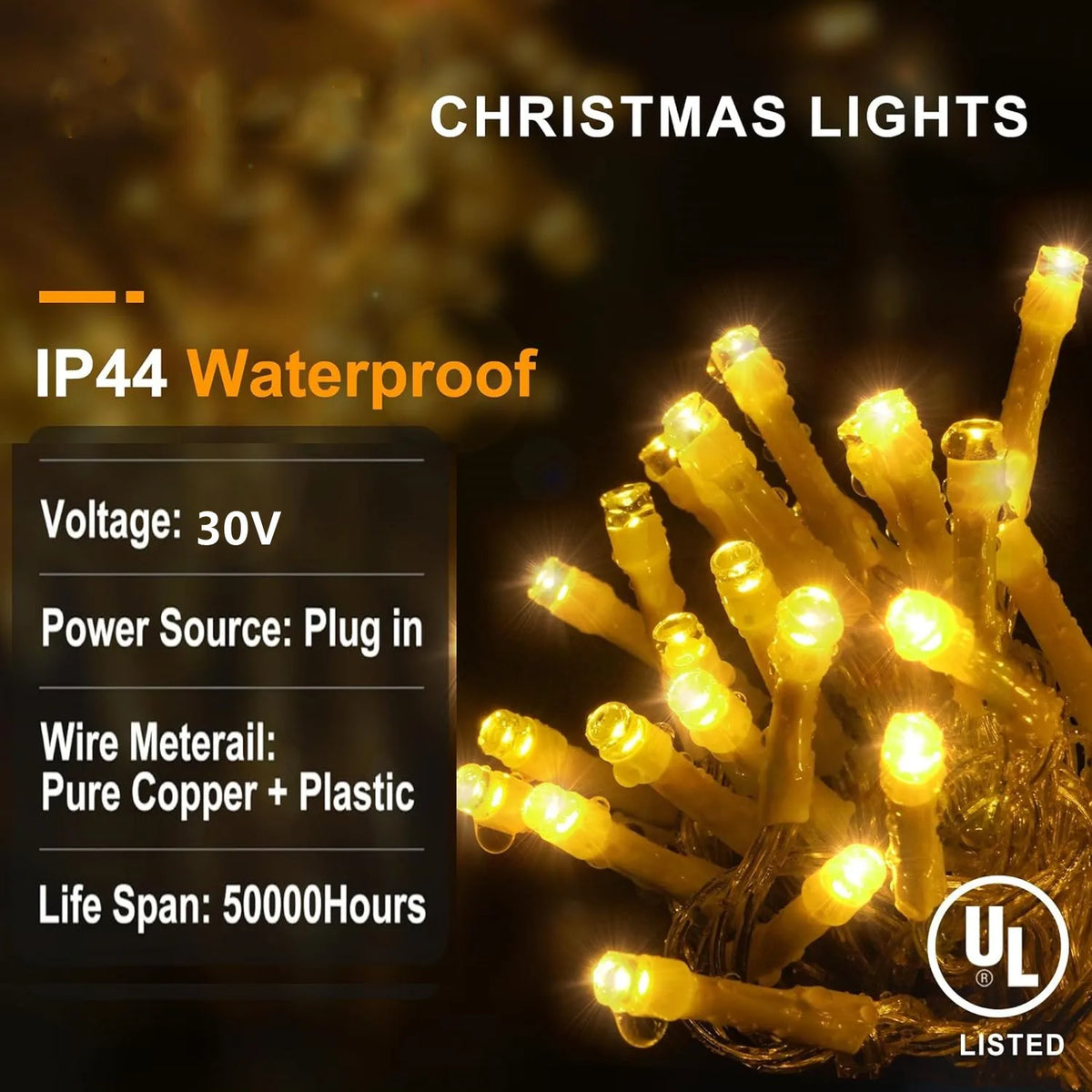 Christmas Decorations 2026 Star Garland 4M(W)*0.4/0.5/0.6M(H) With Twinkling Strobes (Warm White+Cool White)8 Modes Festoon Led