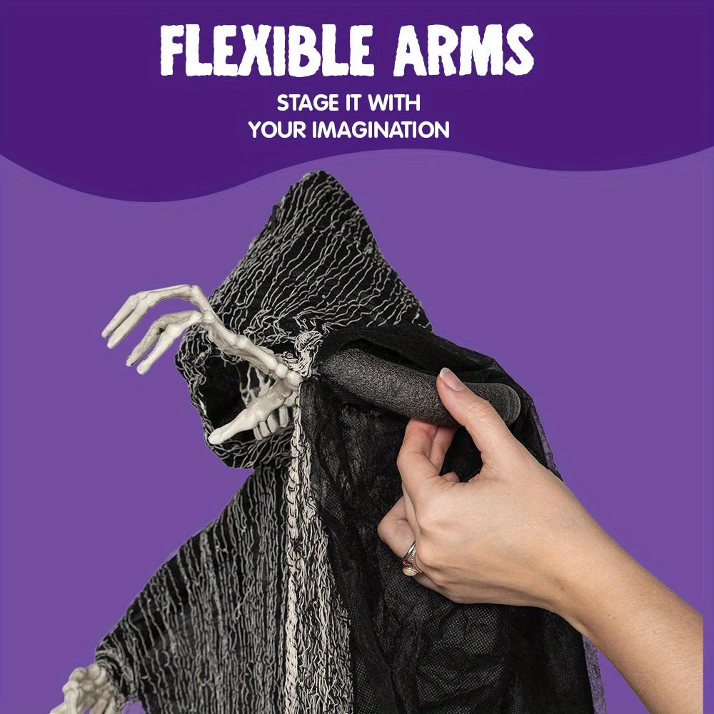 Halloween Hanging Grim Reapers (3 Pack) One 47' and Two 35' Reapers, Skeleton Flying Ghost for Haunted House Prop Decor, Outdoor Indoor Decor