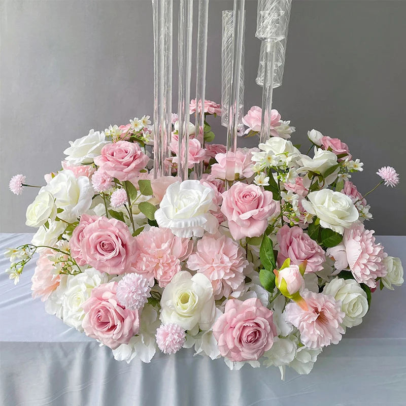 70/50/40/30/20cm New Wedding Table Centerpiece Flower Wreath, Candlestick Decor, Rose, Green Leaf, Floral Arrangement, Christmas