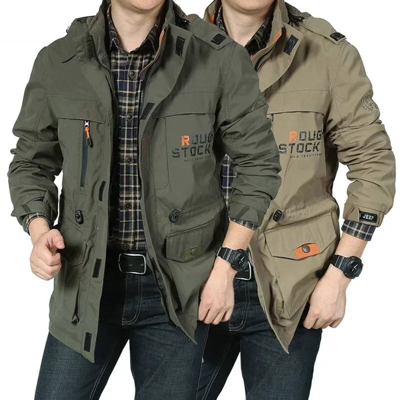 Autumn Male Outdoor Casual Charge Clothes Middle-aged Jacket Large Size Waterproof Breathable Men's Jacket Motorcycle Jackets