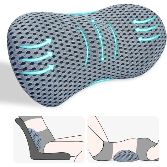 Ergonomic Lumbar Support Cushion for Car Seats, Office Chairs, Recliners, and Beds - Gray