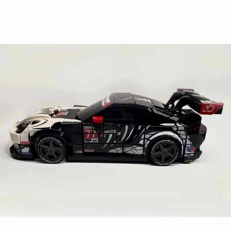 New City-themed Sports Racing Car Building Block Model with Stickers MOC Creative Boys Children's Birthday Christmas Toy Gift