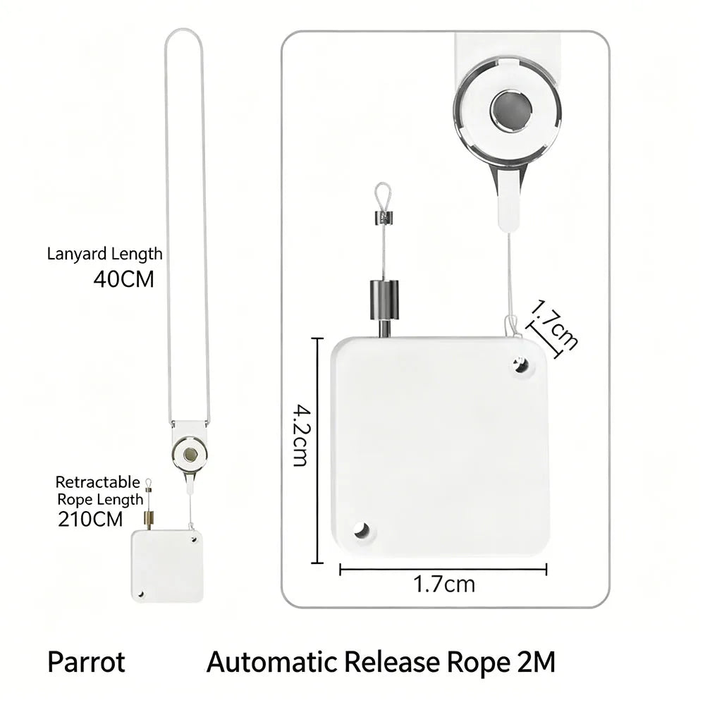 Bird Leash, Retractable Anti Bite Harness, 3 Different Sizes Of Foot Ring, Parrot Flying Rope For Birds Outdoor Training
