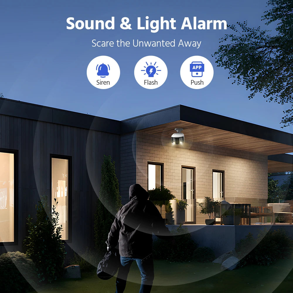 ANNKE 6MP DUO POE Dual Lens 180° Wide View Outdoor Video Camera,6MP AI Human Detect,6MP Security Camera 2 Way Audio CCTV Camera