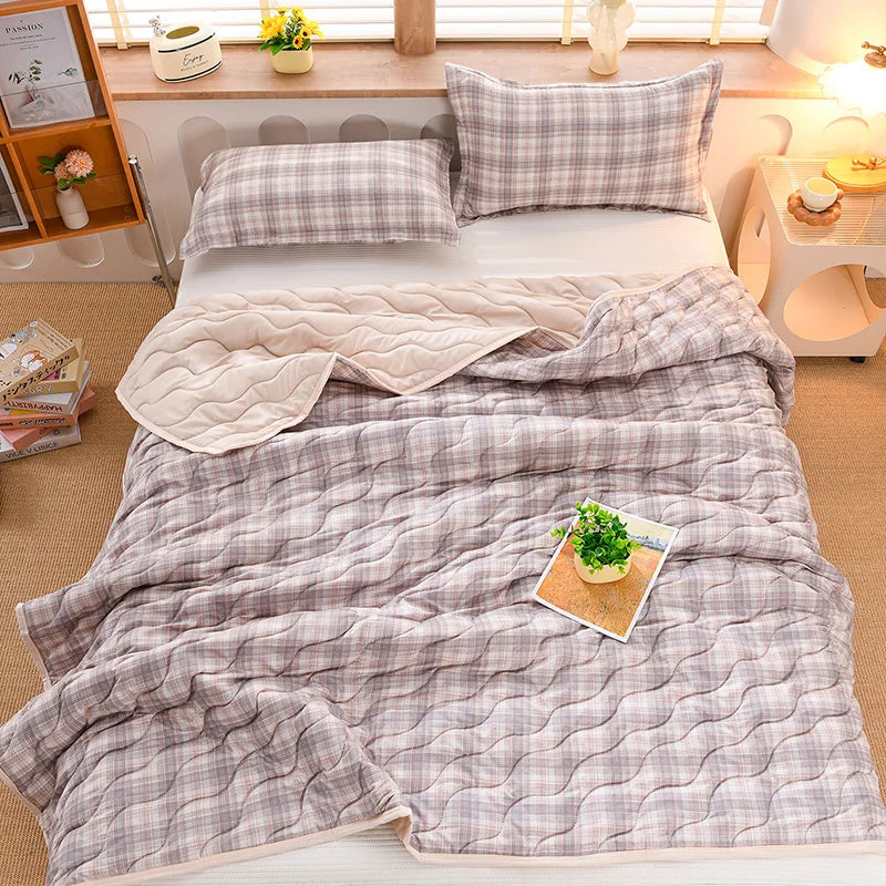 New Soft Skin-friendly Cooling Summer Quilt Refreshing Quilted Cool Blanket Lightweight Breathable Duvet Single Double Comforter